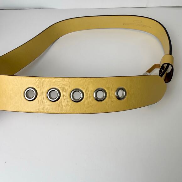 Coach Wide Leather Belt Light Yellow with Silver Grommets M 3980 main image 8